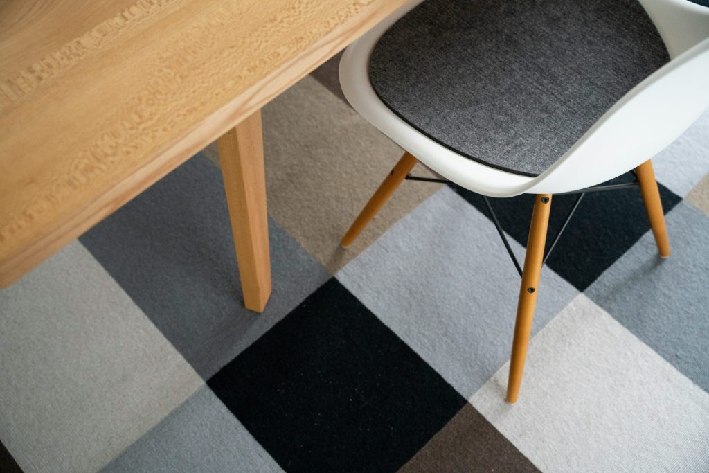white and brown wooden table