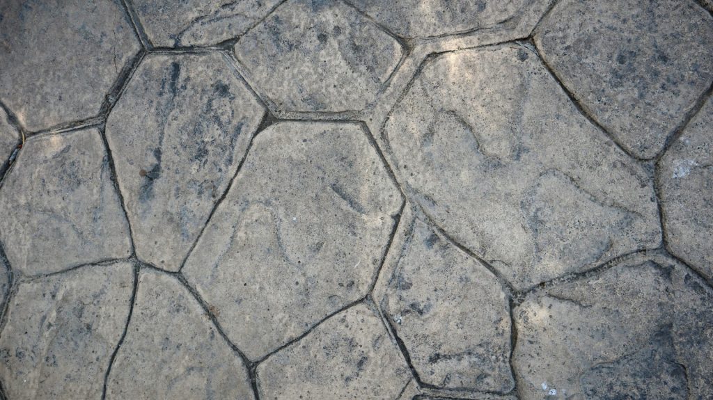 a close up view of a stone pavement